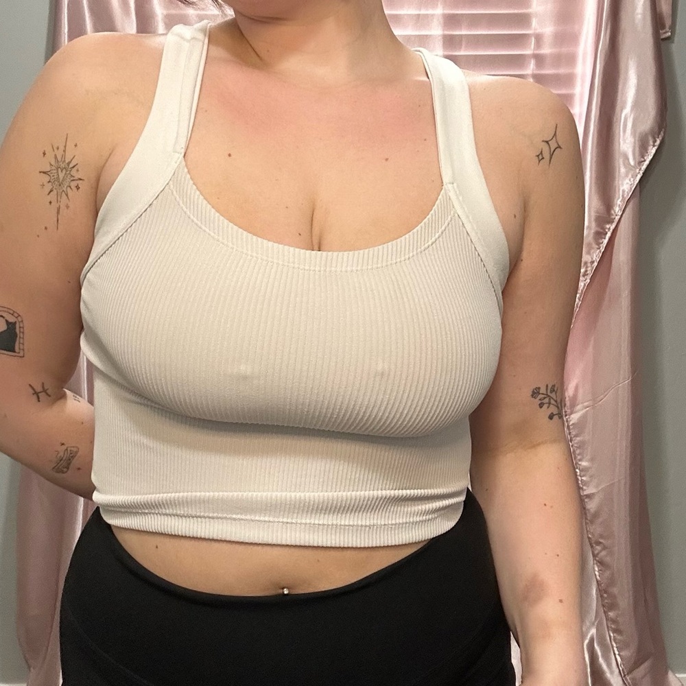 Athleta White Seamless Ribbed Tank Top